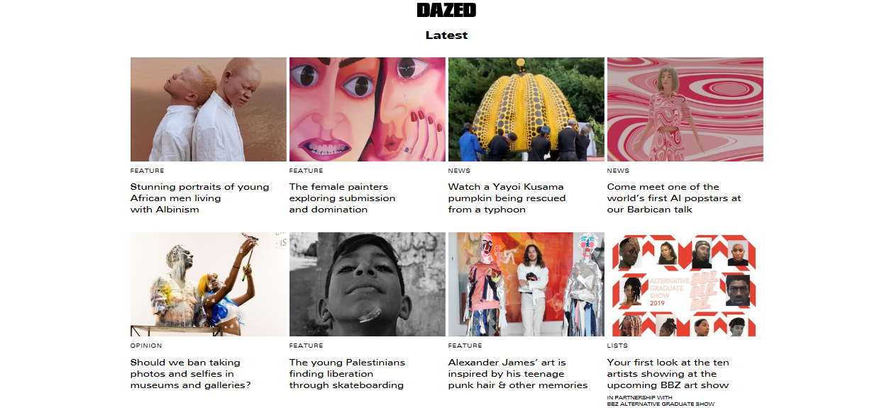 dazed digital magazine per creativi